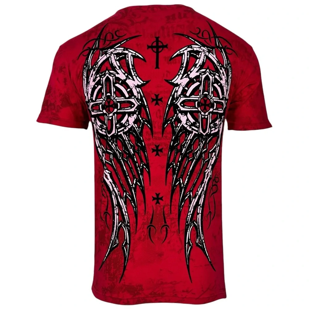 Archaic by Affliction Men's T-Shirt Wing Man Biker Cross Y2K S-5XL - Picture 1 of 8